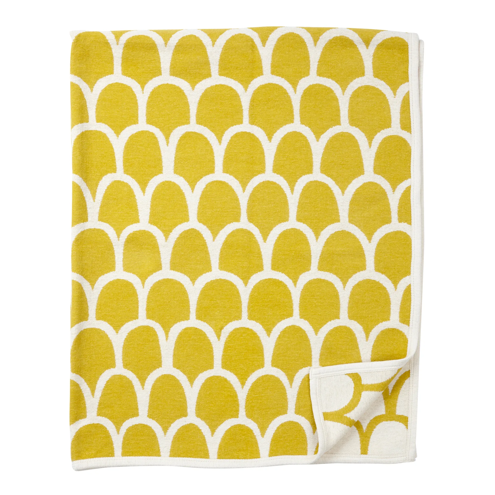 Feathers chenillepledd, gul Klippan Yllefabrik