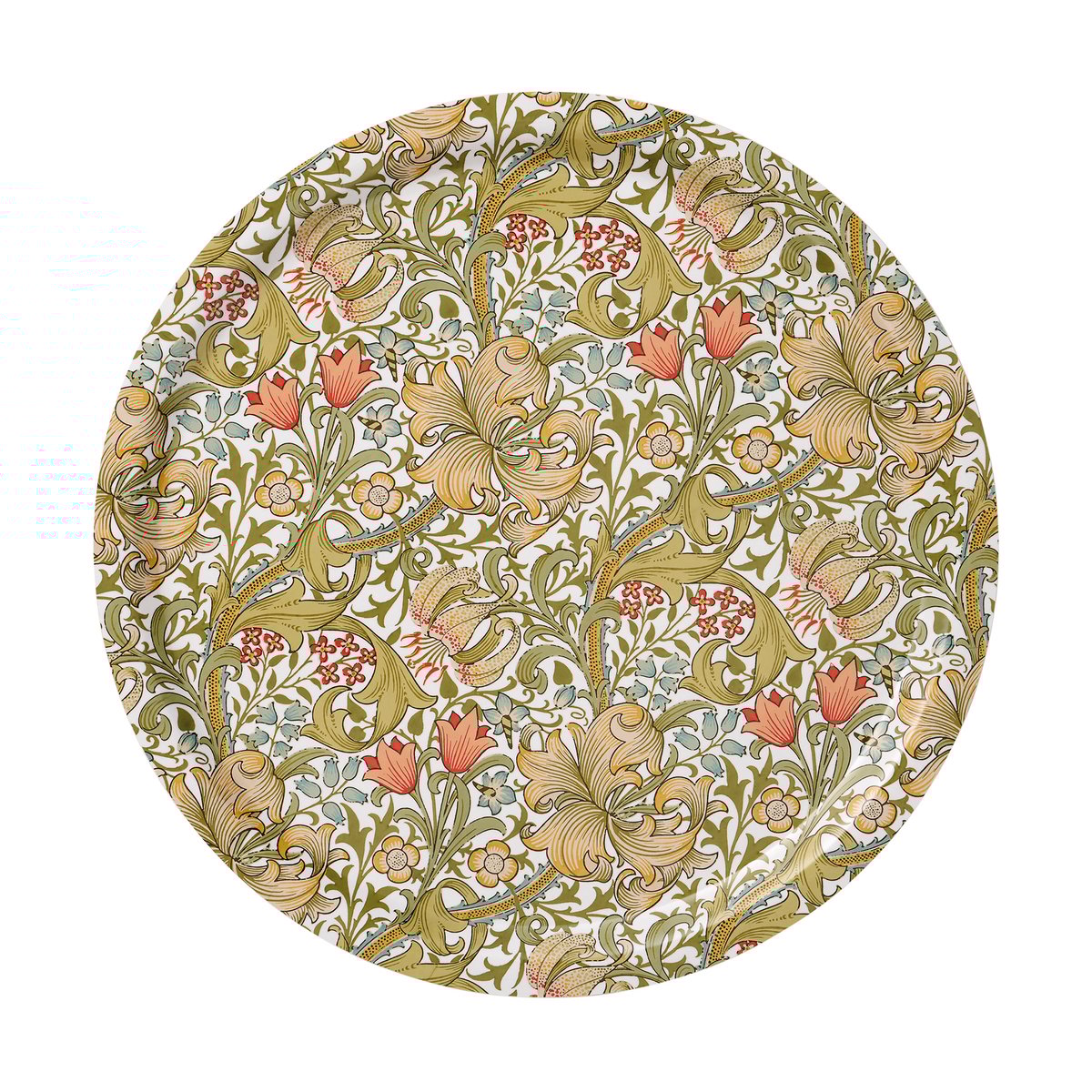 Klippan Yllefabrik Golden Lily rund brikke Ø49 cm Multi