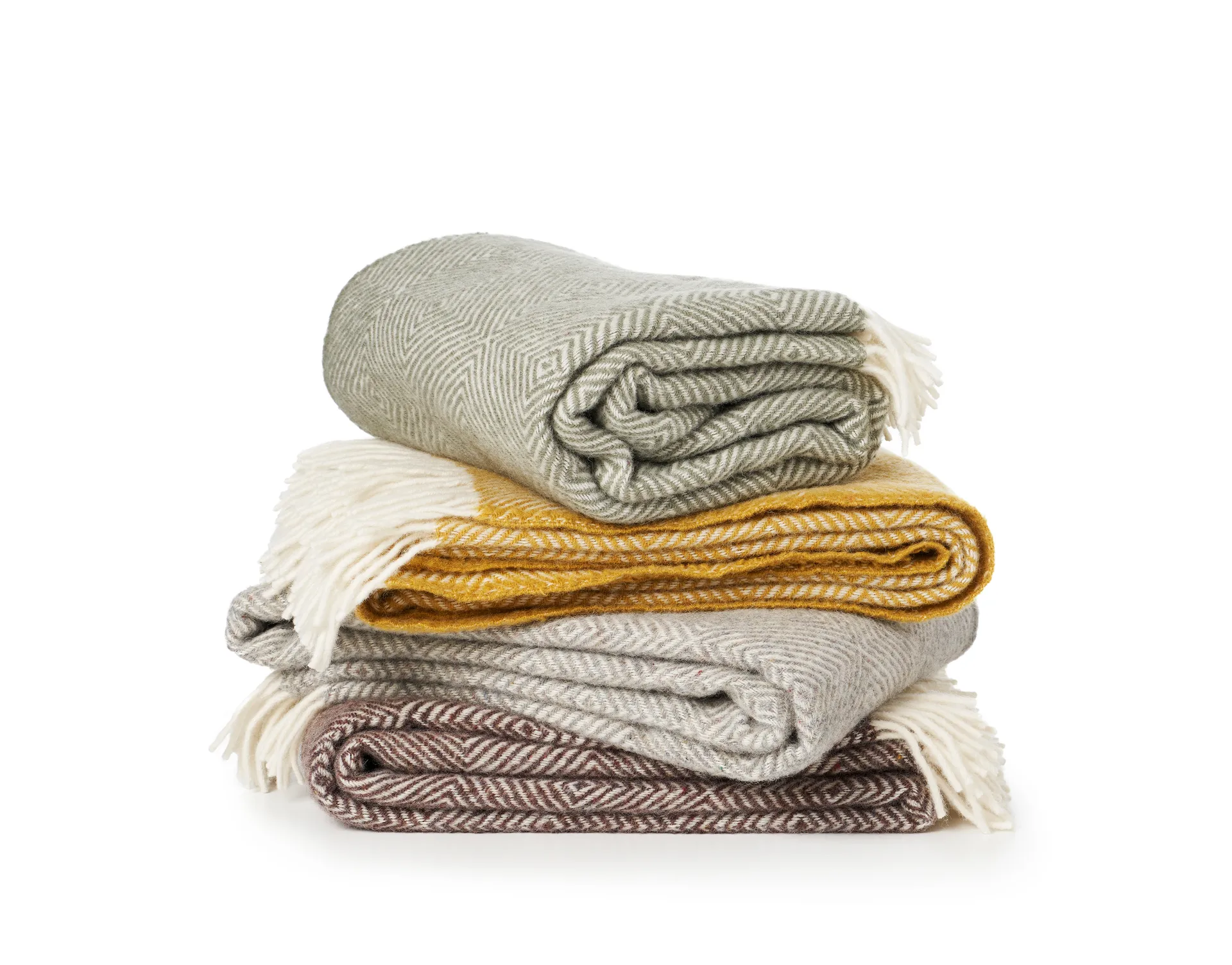 Gooseye ullpledd 130 x 200 cm, Gul Klippan Yllefabrik