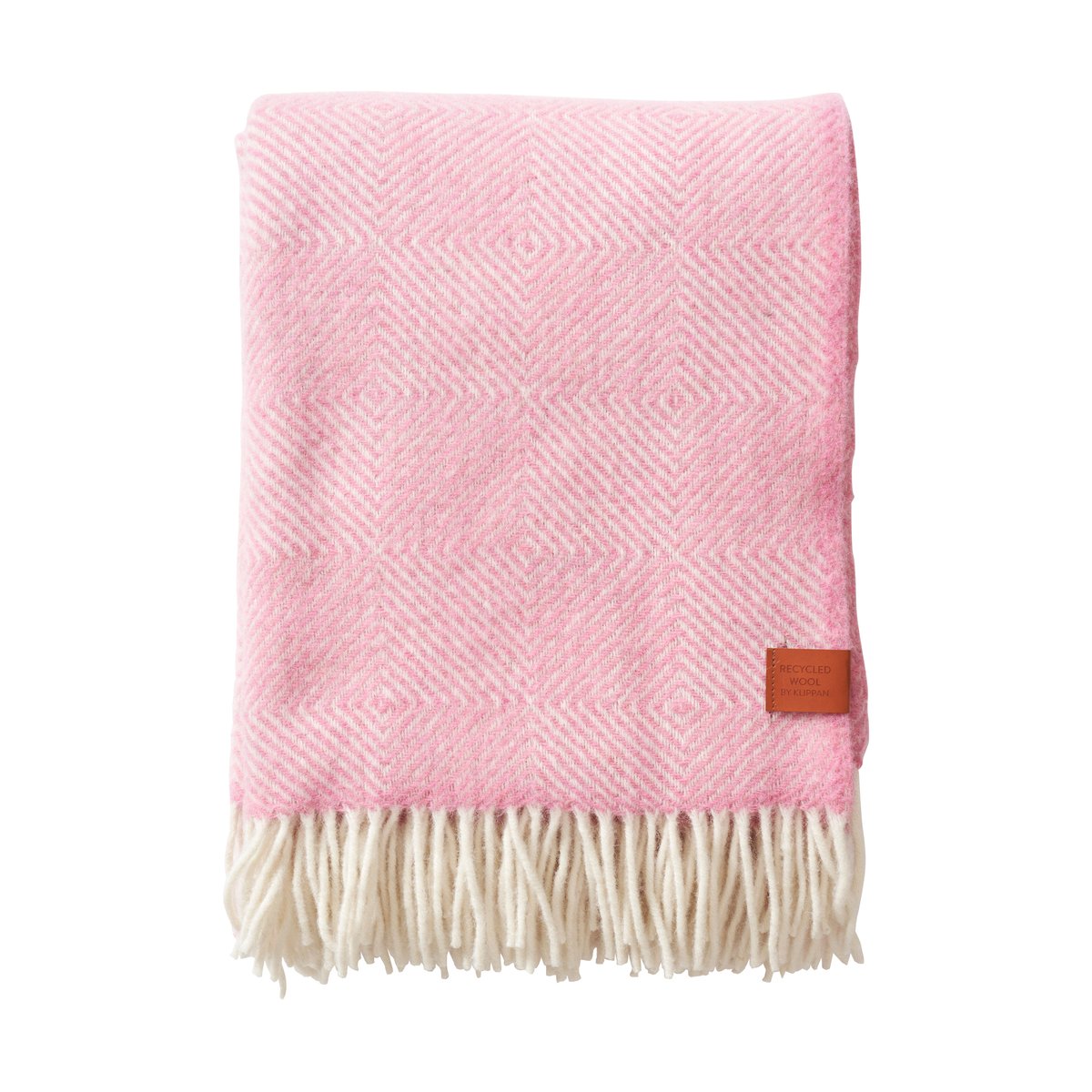 Bilde av Klippan Yllefabrik Gooseye ullpledd 130 x 200 cm Rosa