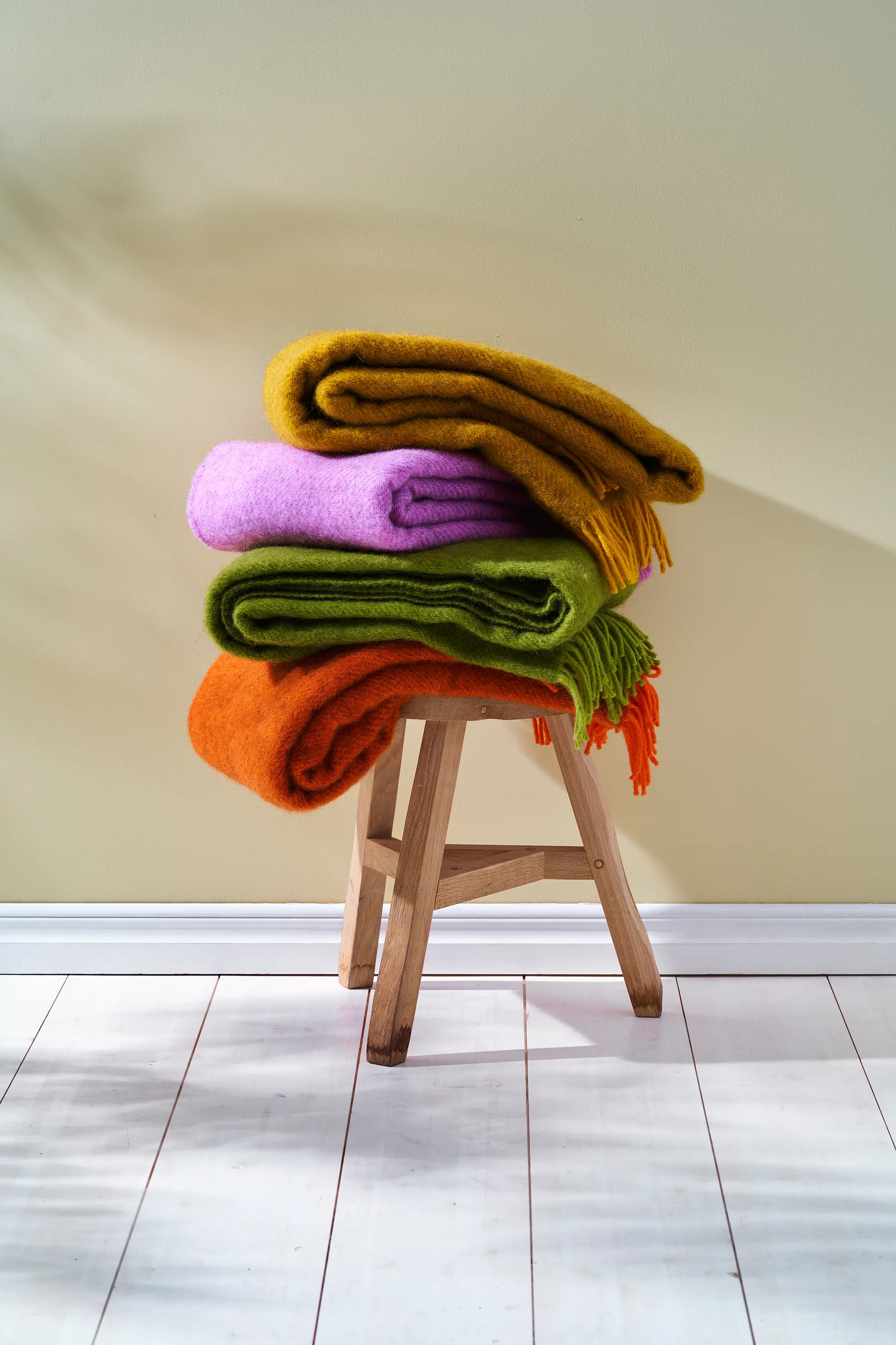 Gotland ullpledd 130x200 cm, Oransje Klippan Yllefabrik