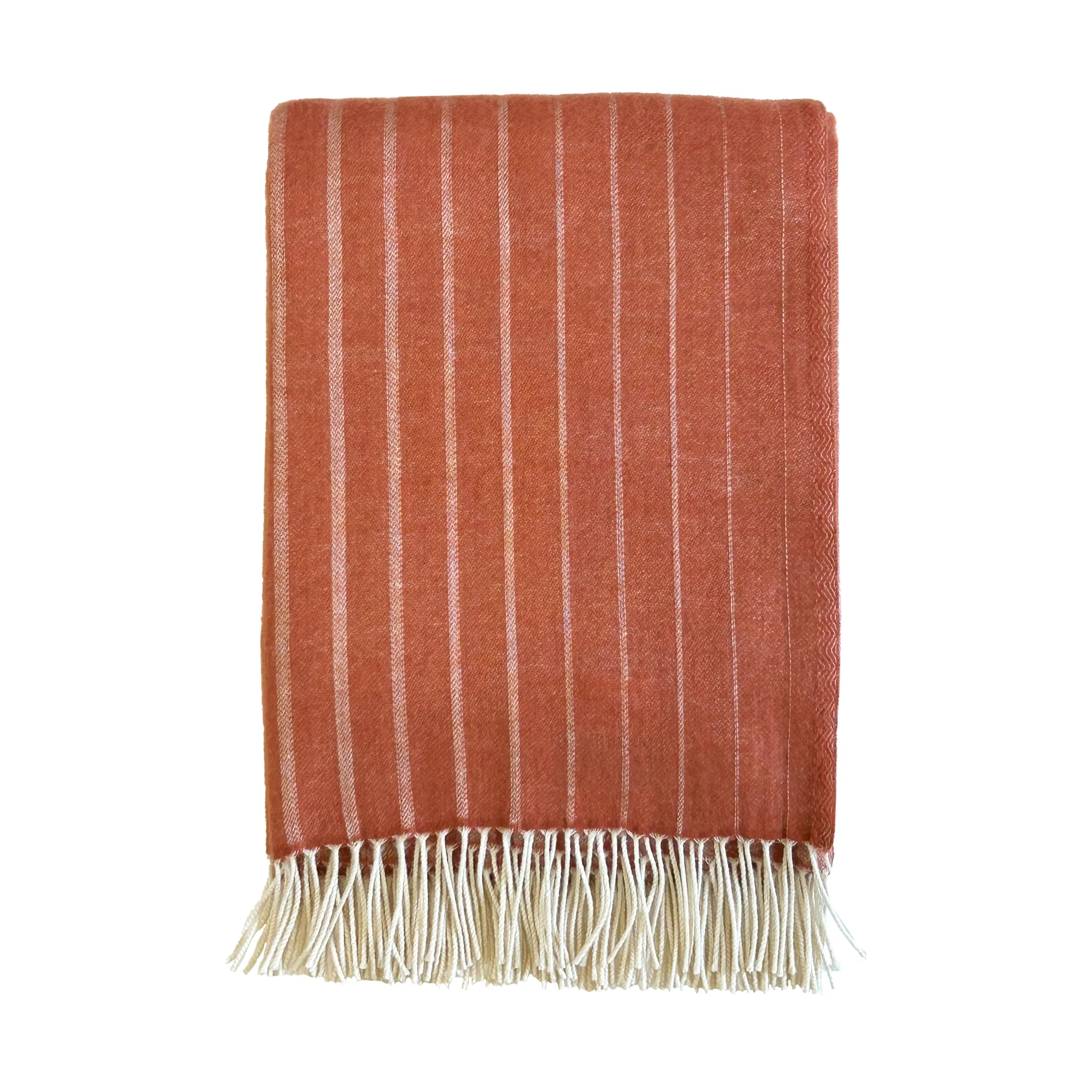 Irregular stripes ullpledd, Rust, 130x200 cm Klippan Yllefabrik