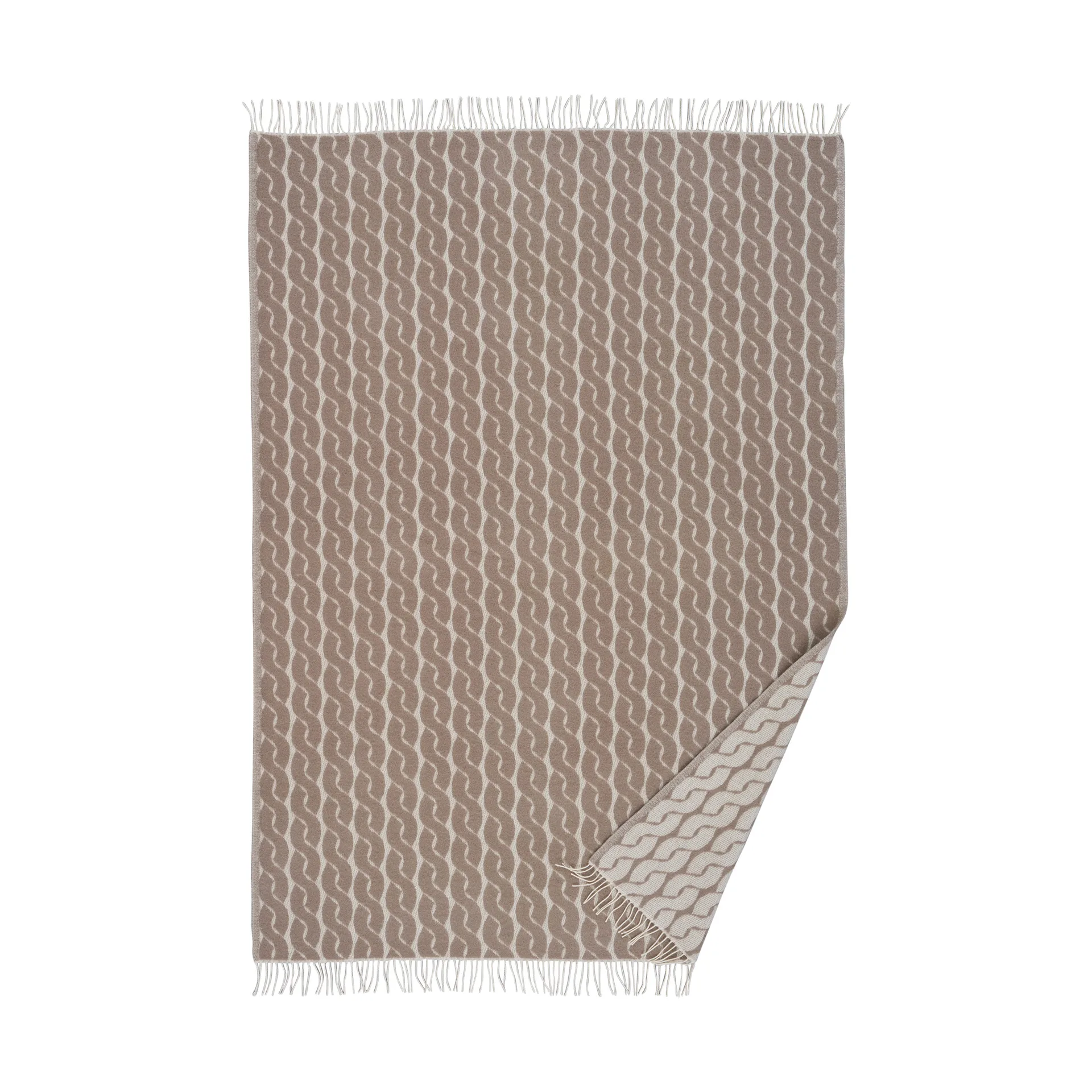 Knit ullpledd 130x200 cm, Sand Klippan Yllefabrik