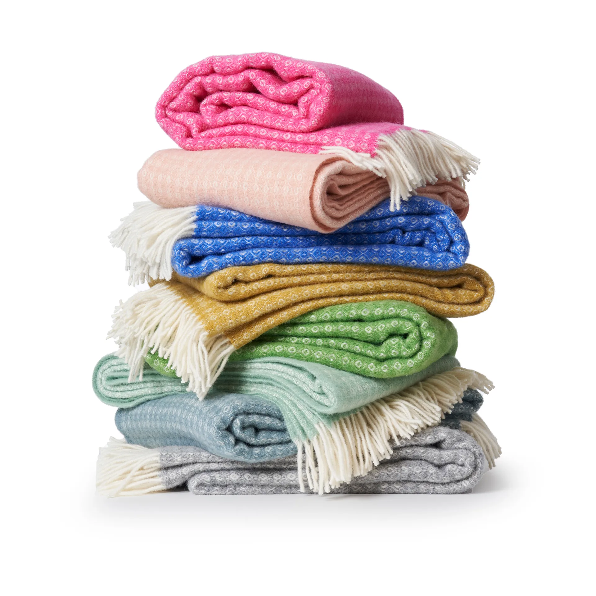 Loop Ullpledd 130 x 200 cm, Hot pink Klippan Yllefabrik