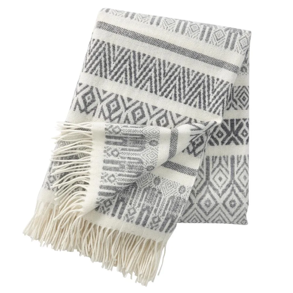 Man & wife pledd ull, grå Klippan Yllefabrik