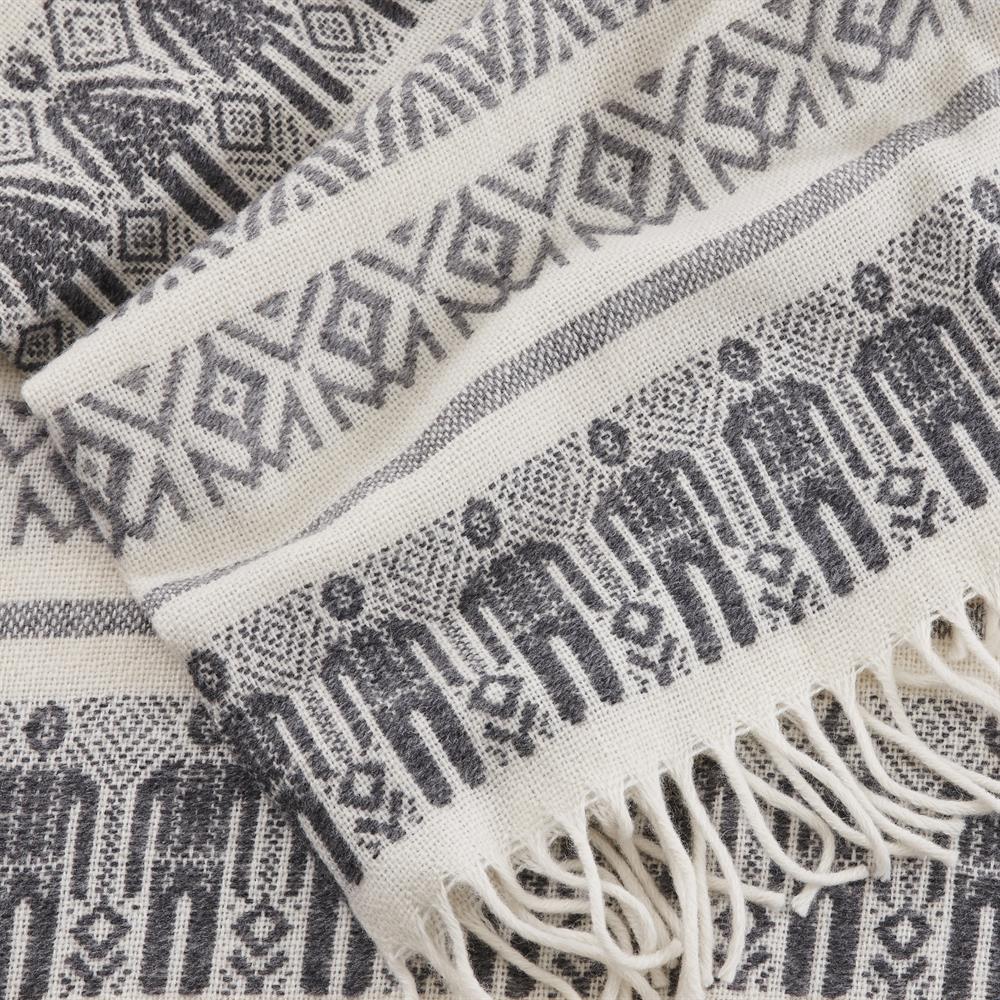 Man & wife pledd ull, grå Klippan Yllefabrik