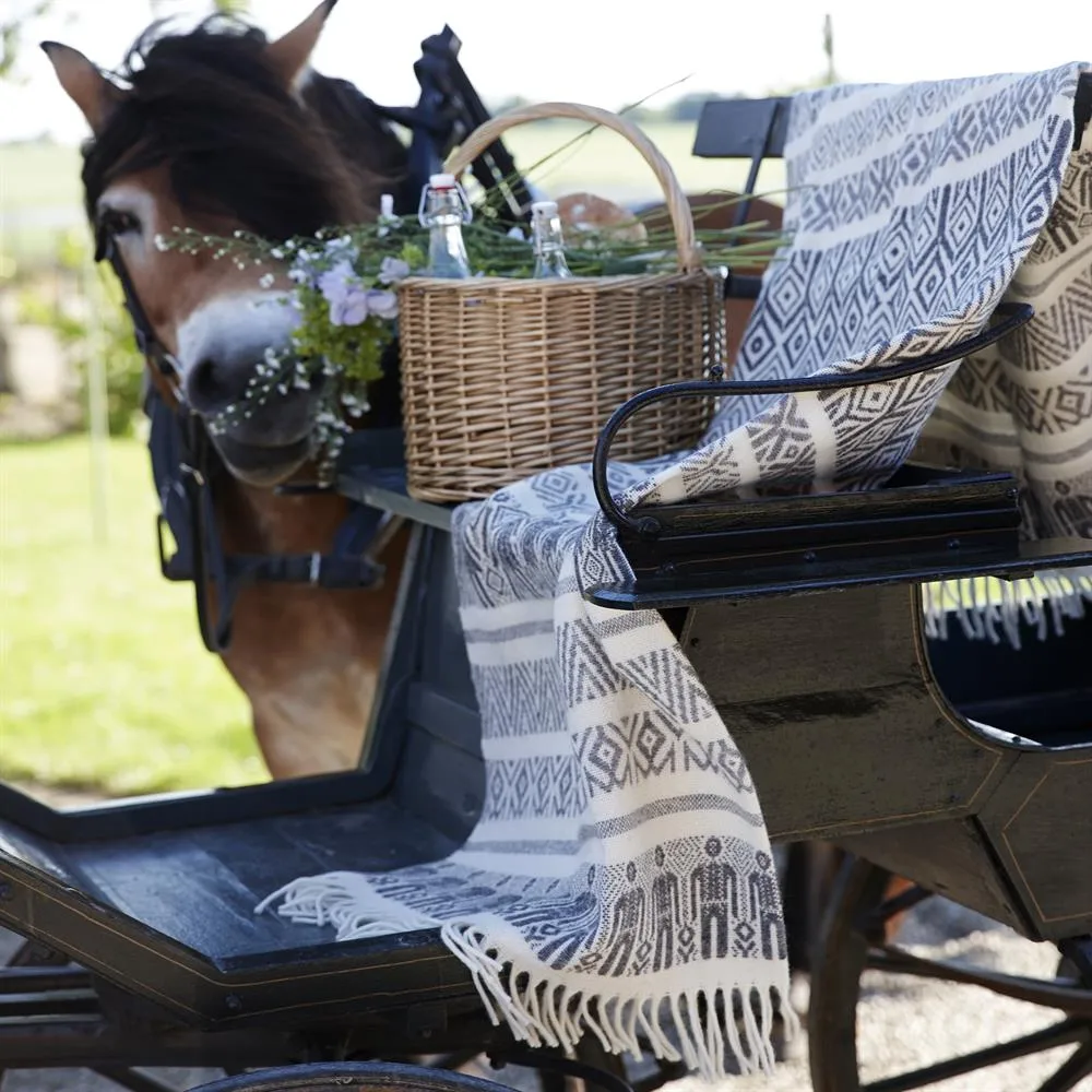 Man & wife pledd ull, grå Klippan Yllefabrik