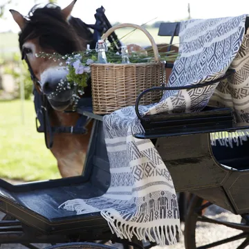 Man & wife pledd ull - grå - Klippan Yllefabrik