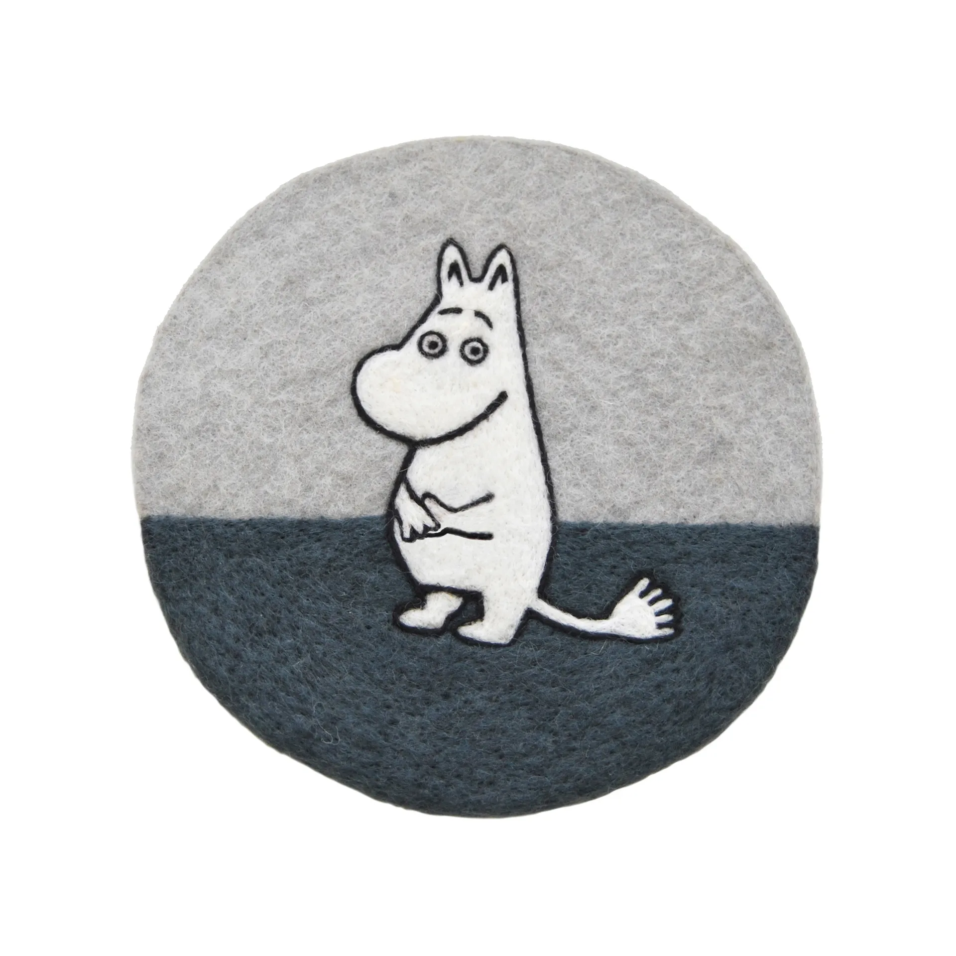 Moomin gryteunderlag Ø21 cm, Grå Klippan Yllefabrik