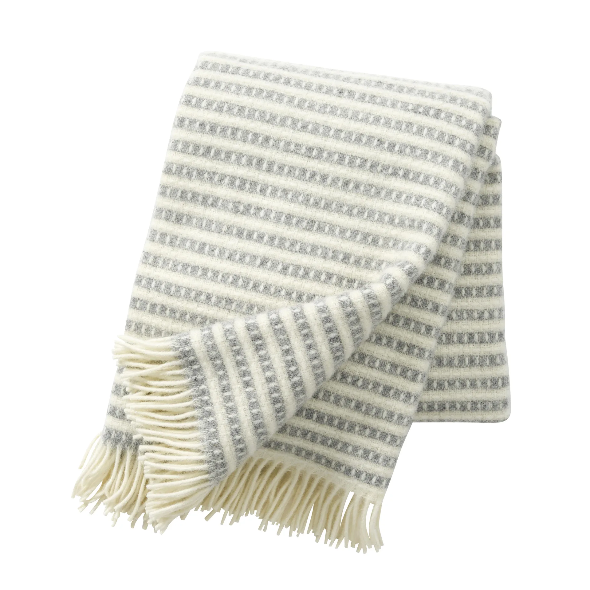 Olle pledd ull, lysegrå Klippan Yllefabrik