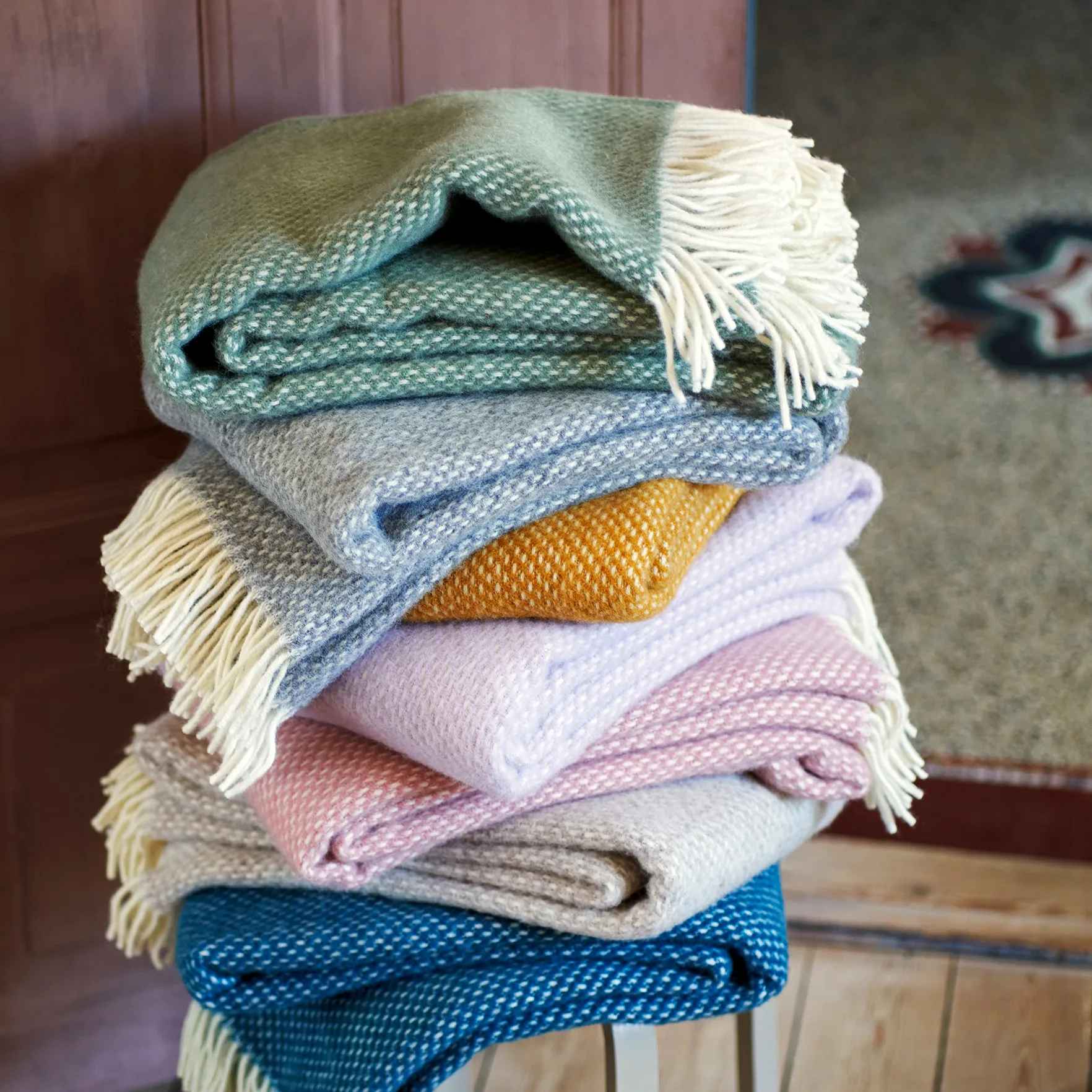 Preppy pledd, Lilac Klippan Yllefabrik