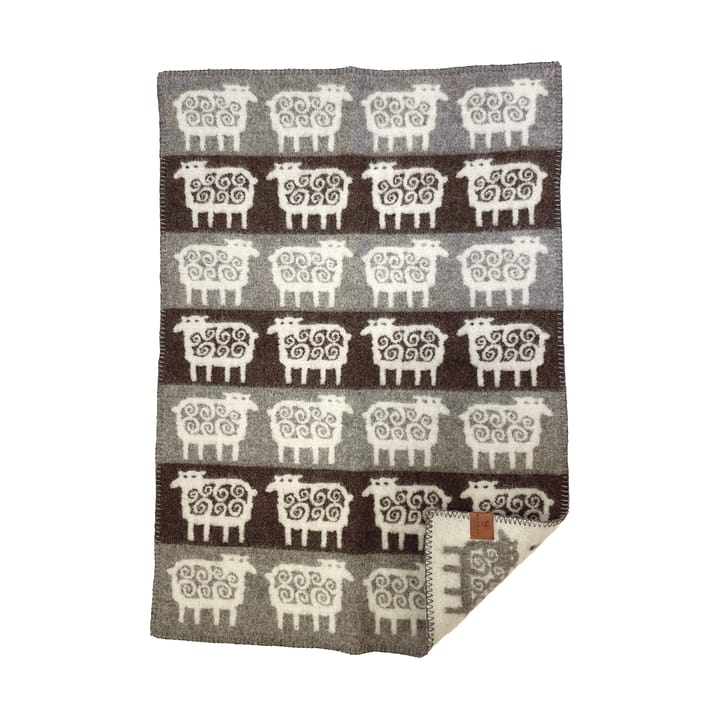 Sheep stripe babypledd 65 x 90 cm - Brun-grå - Klippan Yllefabrik