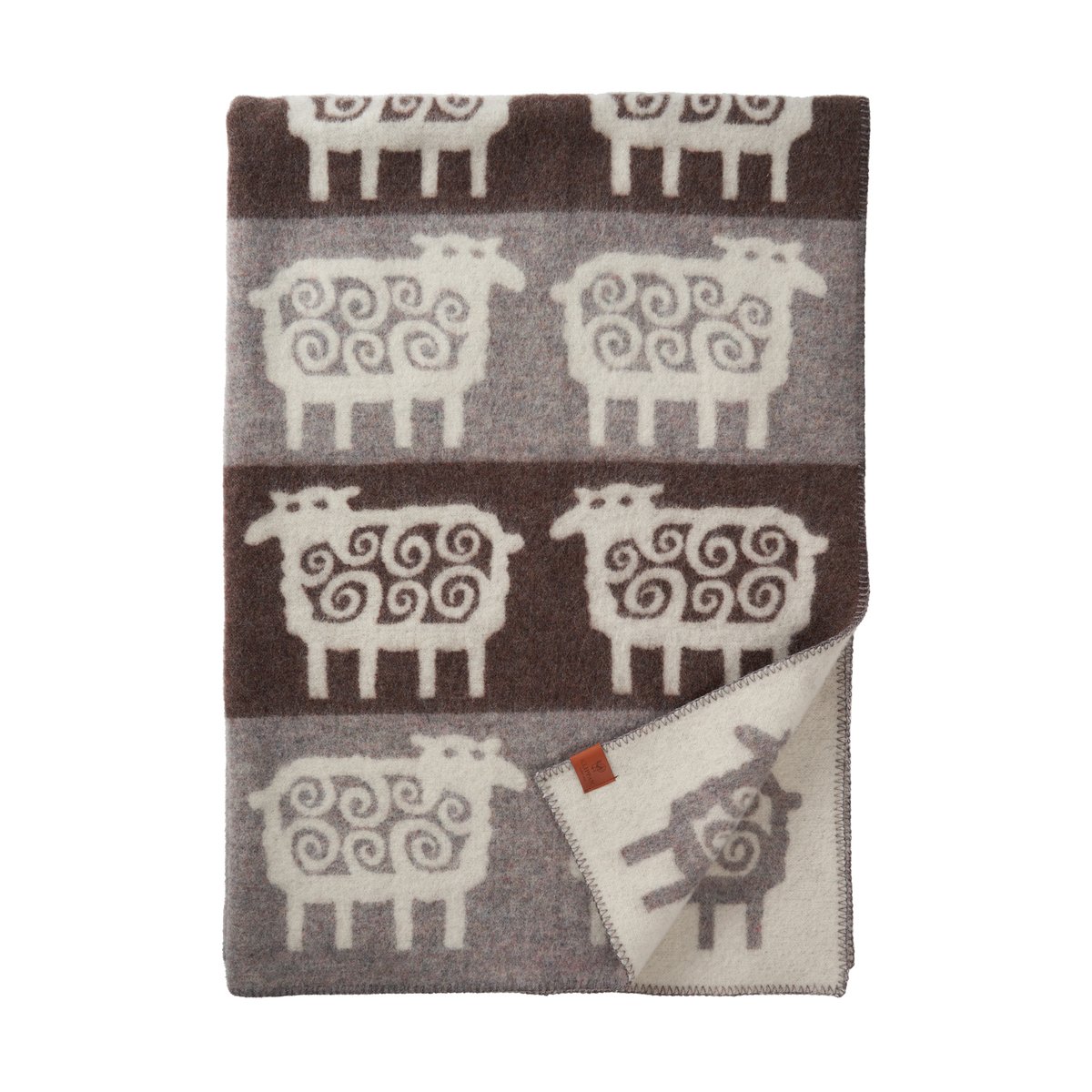 Bilde av Klippan Yllefabrik Sheep stripe filt 130 x 180 cm Brun-grå