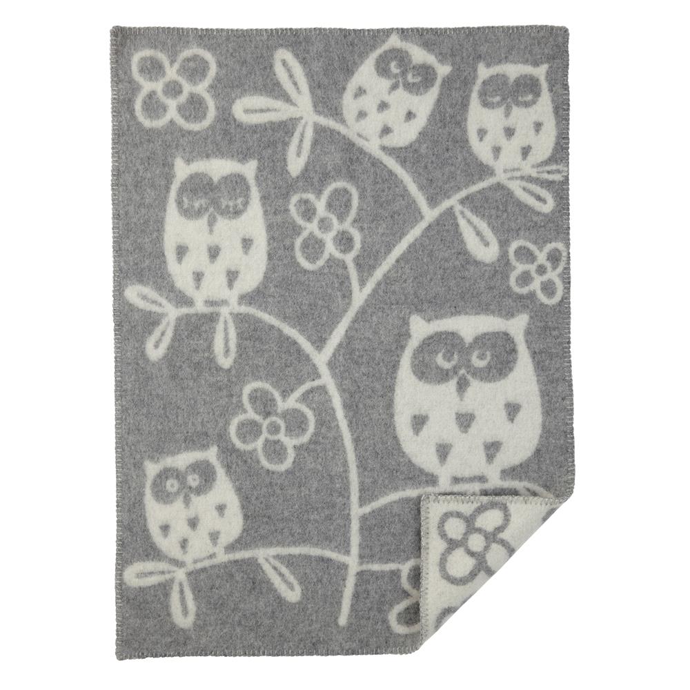 Bilde av Klippan Yllefabrik Tree Owl barnepledd lysgrå