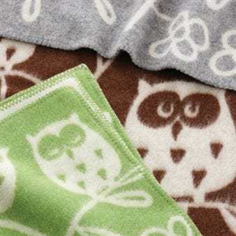 Tree Owl barnepledd - lysgrå - Klippan Yllefabrik