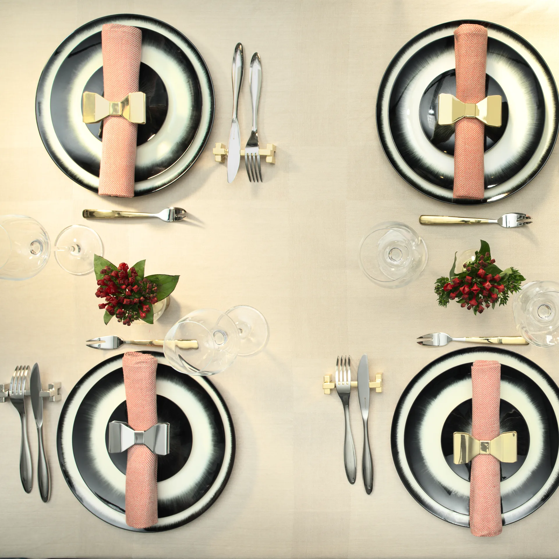 Bowie serviettring 2-pakning, Messing KLONG