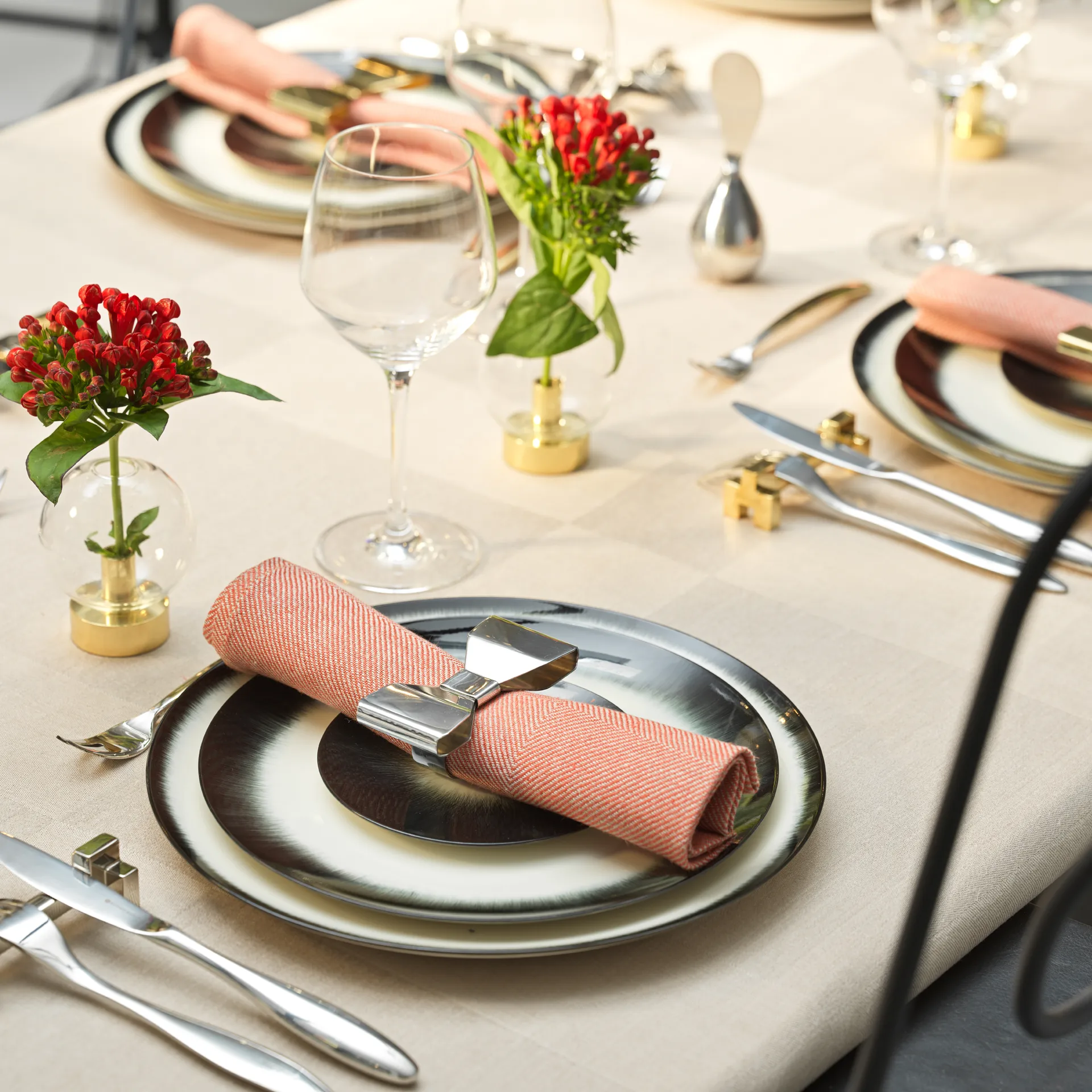 Bowie serviettring 2-pakning, Rustfritt stål KLONG