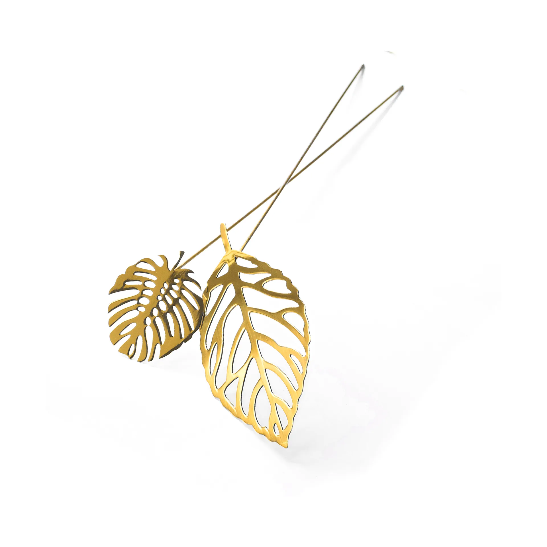 Brass Leaves dekorasjon 2-pk, Wood KLONG