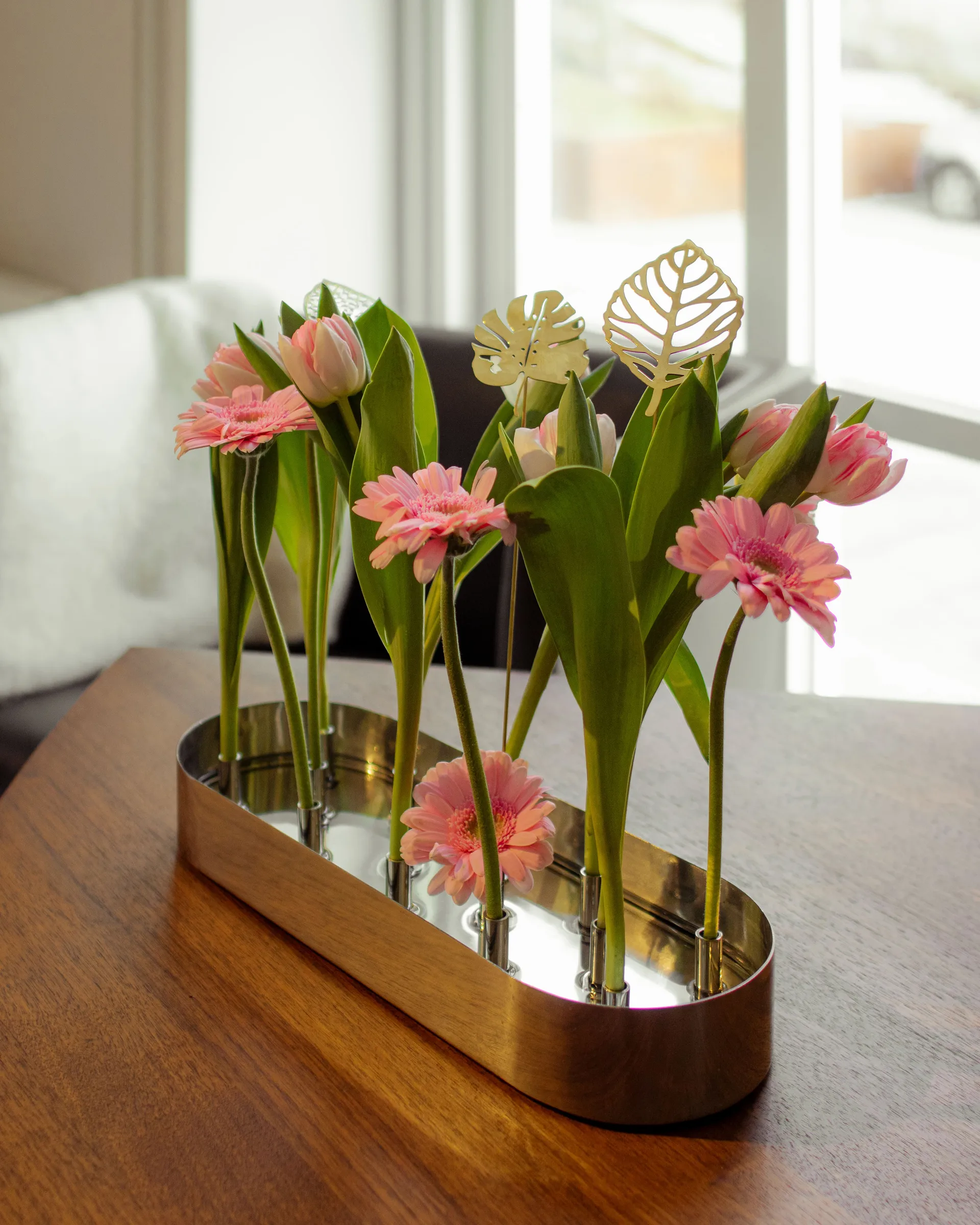 Brass Leaves dekorasjon 2-pk, Wood KLONG