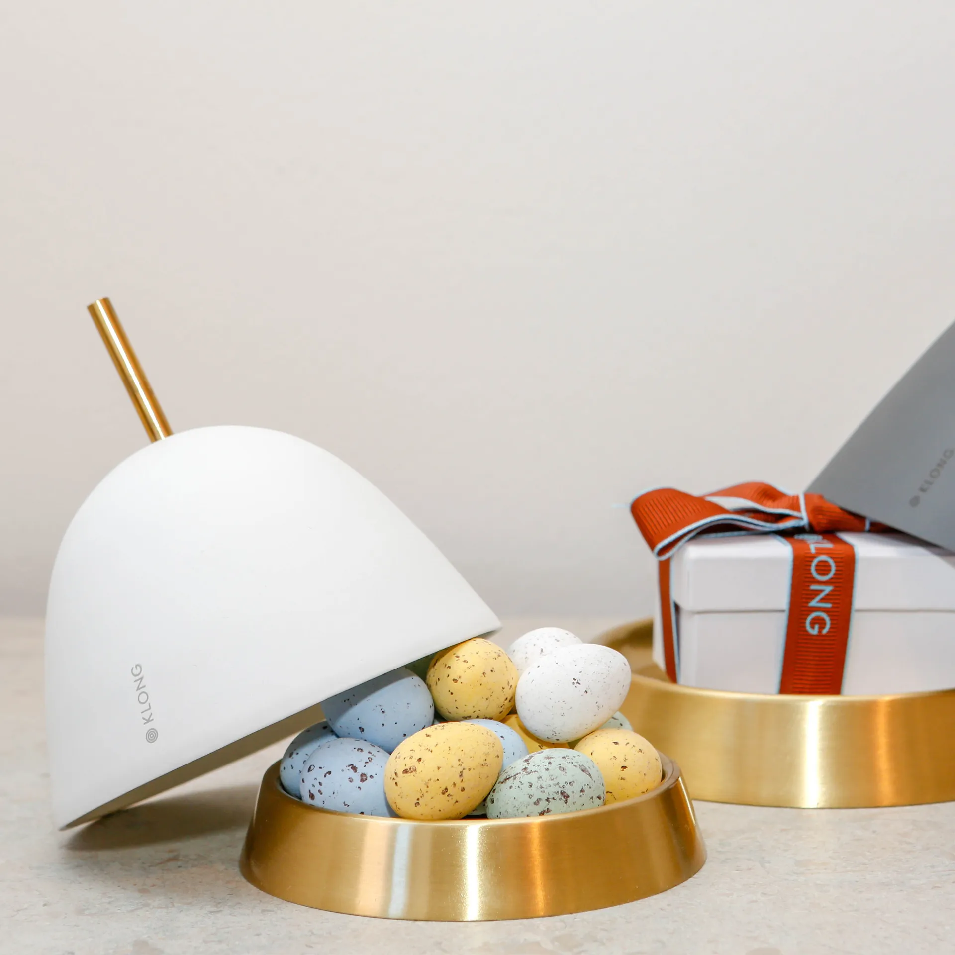 Gömma forvaring small 12 cm, Hvit-messing KLONG