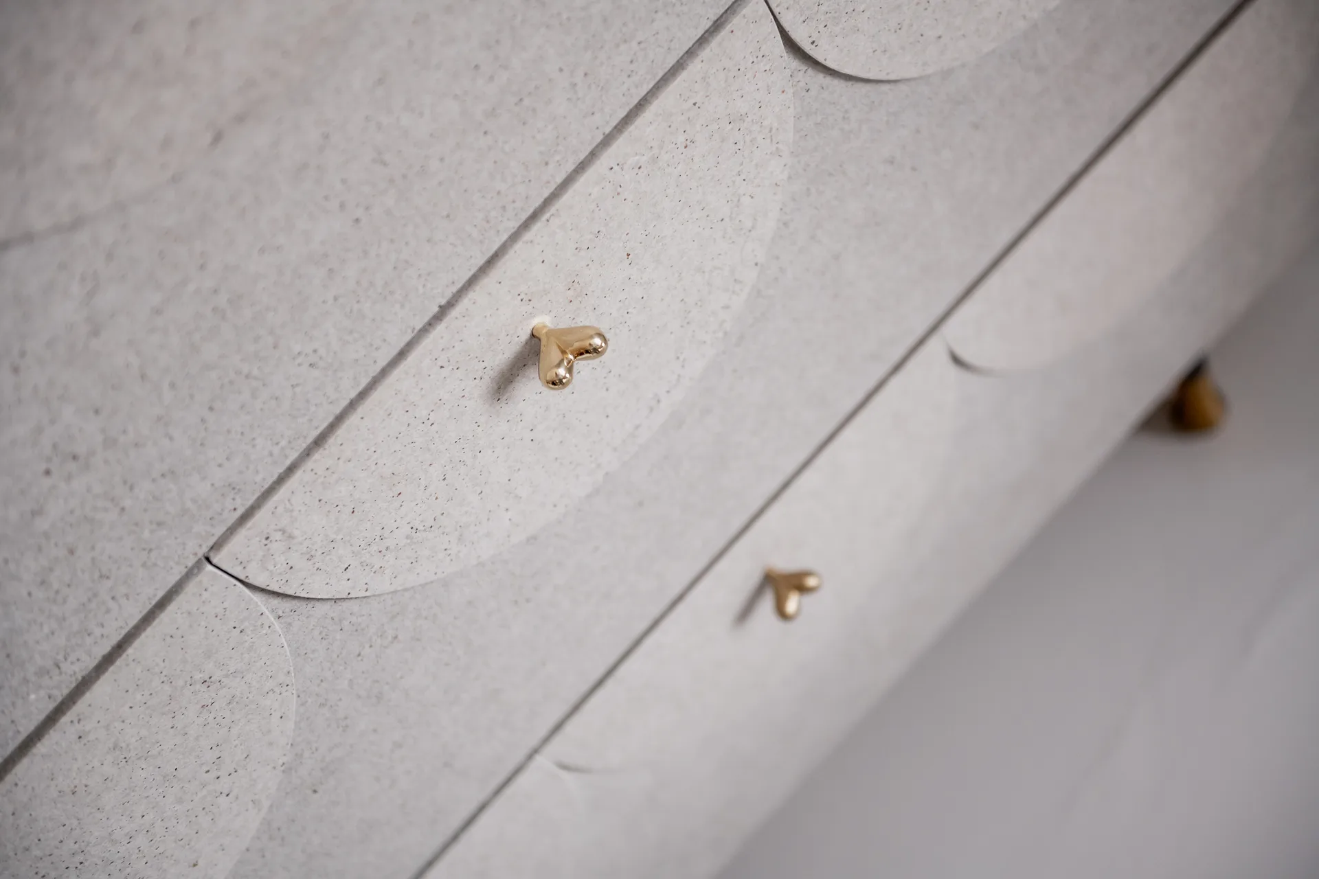 Hjerte knott 4-pk, Messing KLONG