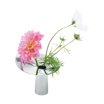 Löv vase-lysholder - Rustfritt stål. 10 cm - KLONG
