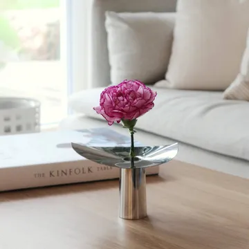 Löv vase-lysholder - Rustfritt stål. 10 cm - KLONG