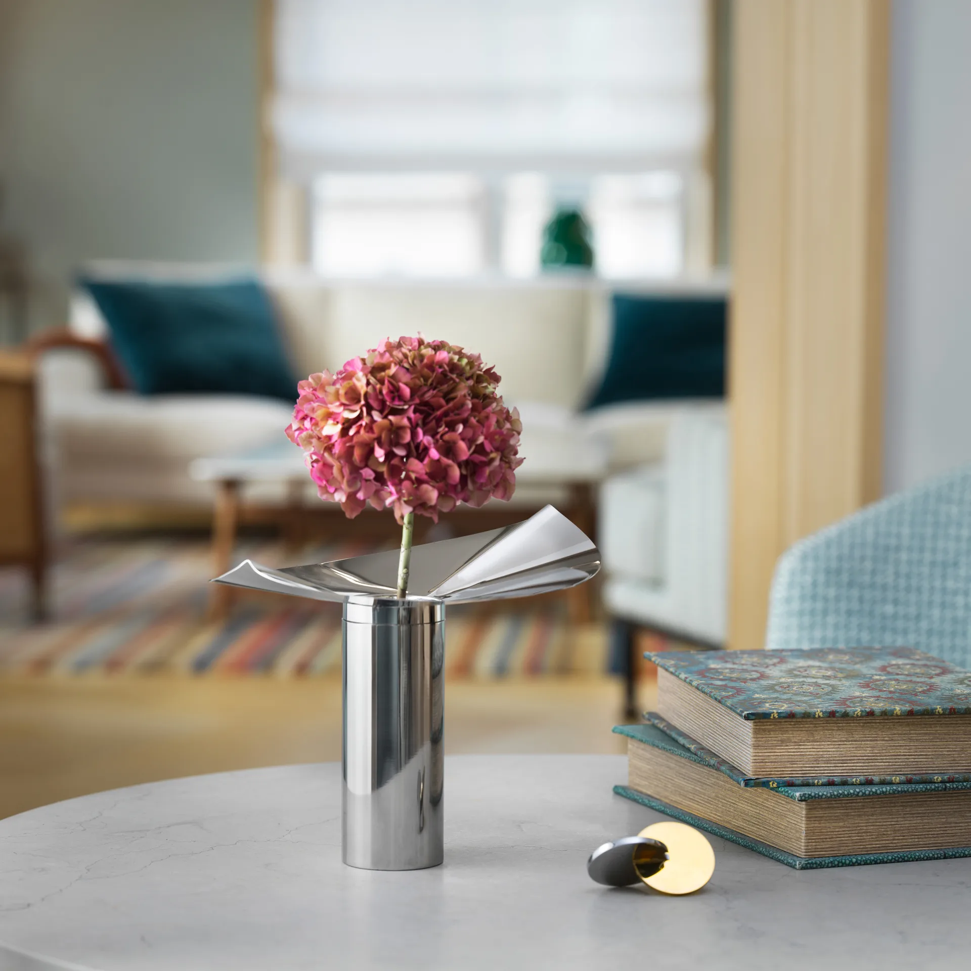 Löv vase-lysholder, Rustfritt stål KLONG