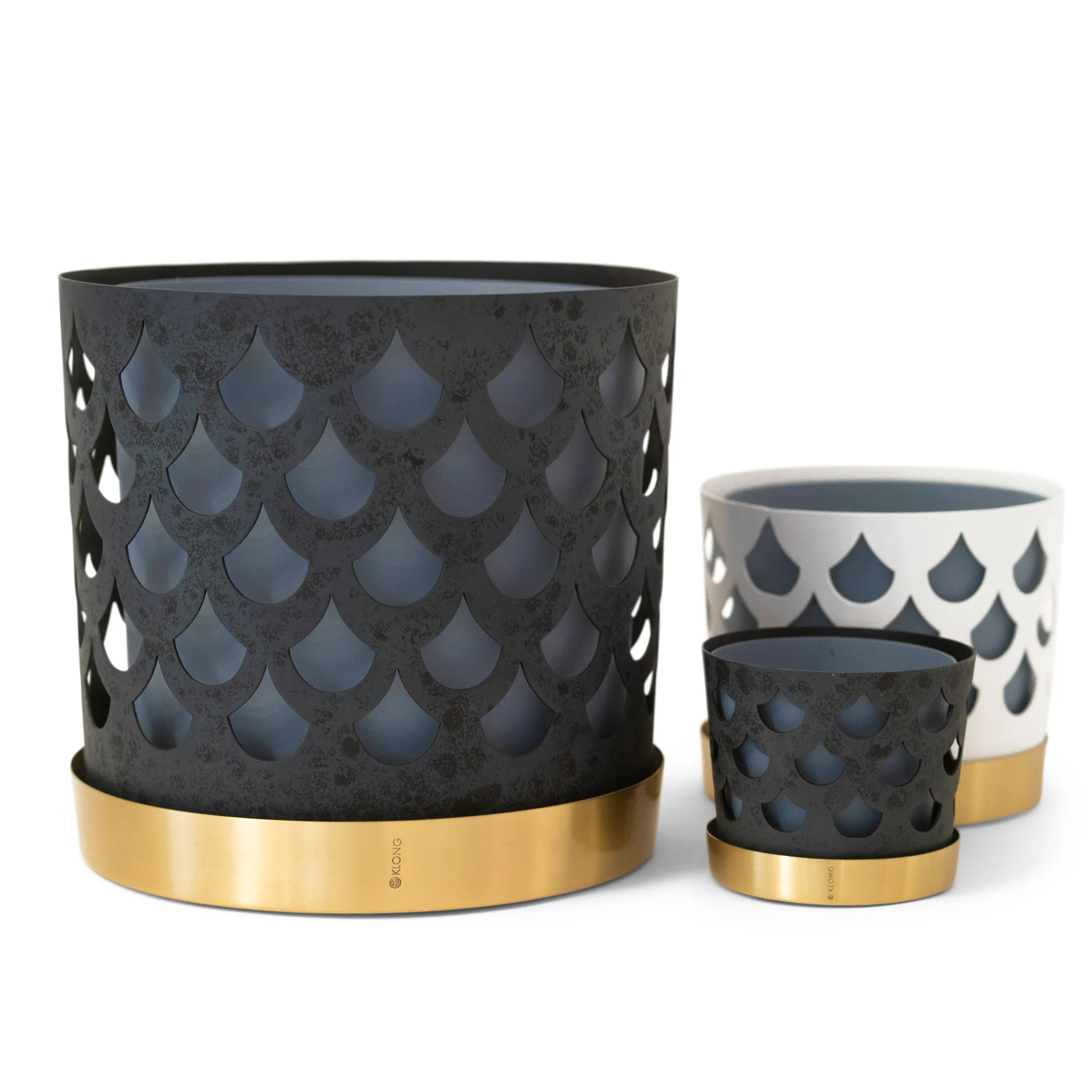 Trio krukke dråpe, liten Ø12 cm, Blå KLONG