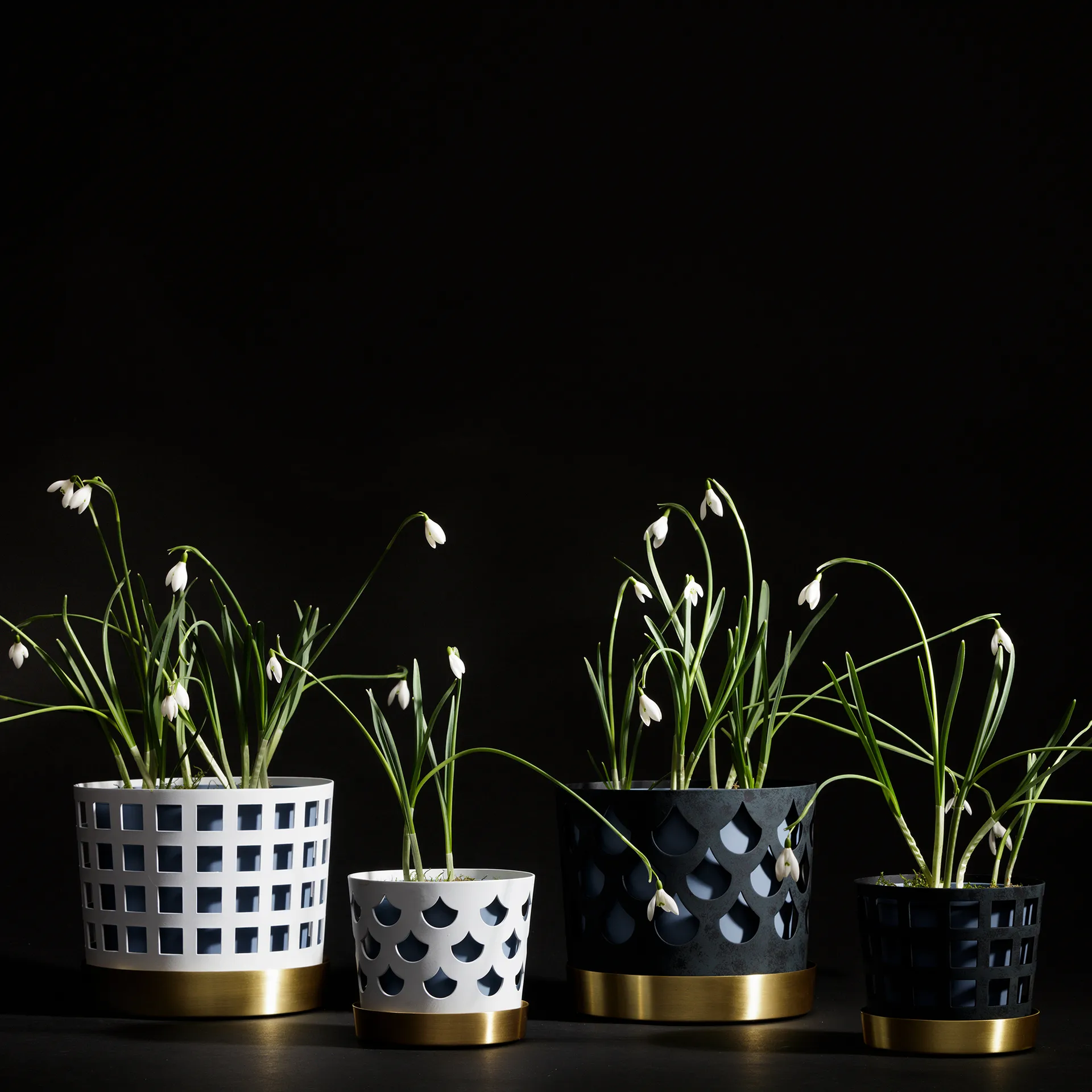 Trio krukke square, medium, hvit KLONG