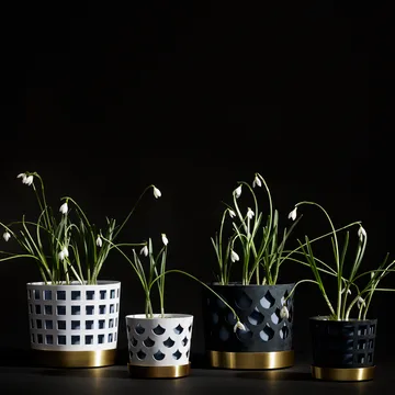 Trio krukke square, medium - hvit - KLONG