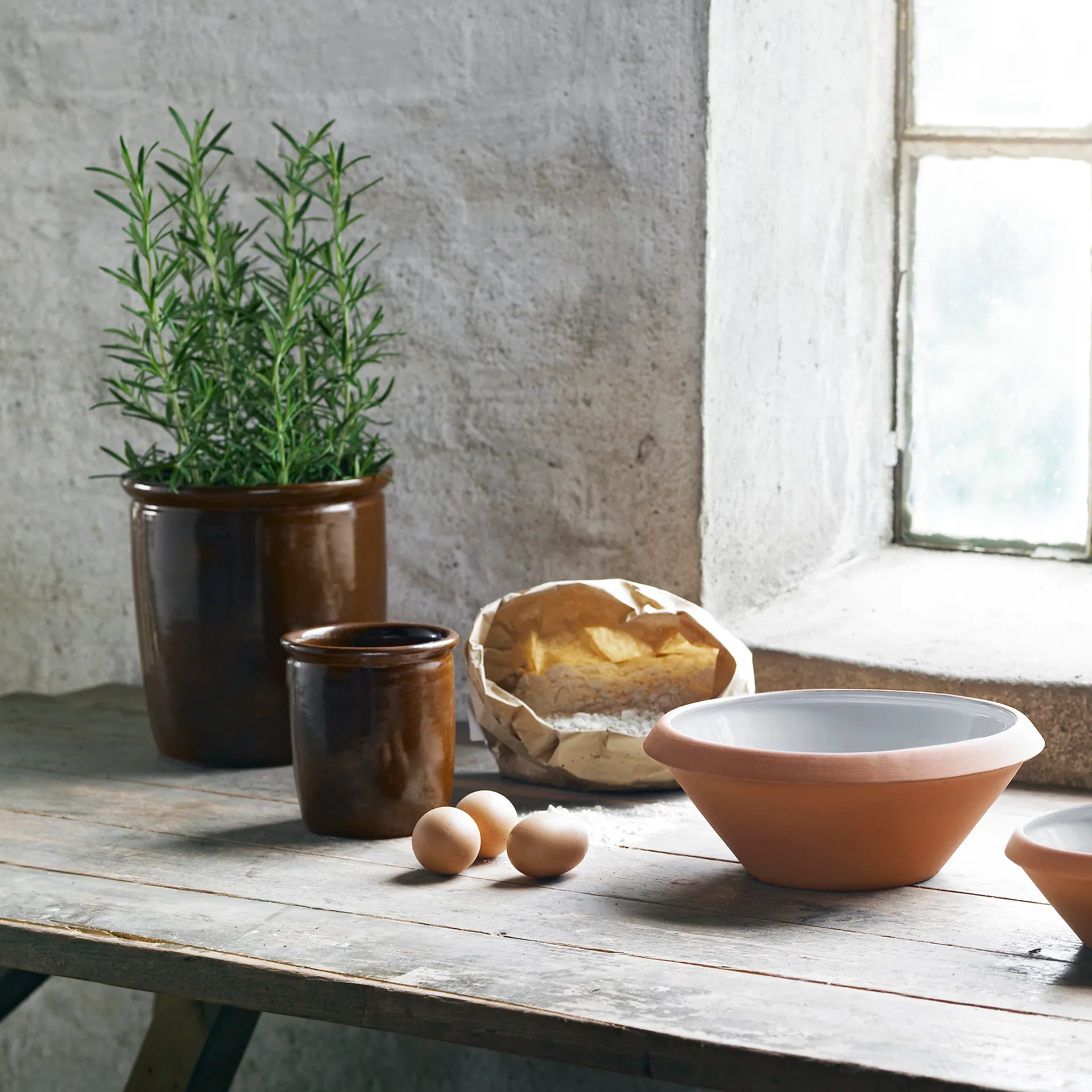 Knabstrup deigbolle 5 l, lysegrå Knabstrup Keramik