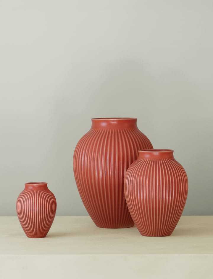 Knabstrup riflet vase 12,5 cm, Coral Knabstrup Keramik