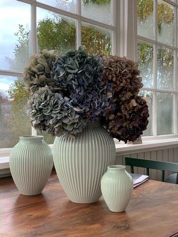 Knabstrup riflet vase 12,5 cm - Mintgrønn - Knabstrup Keramik