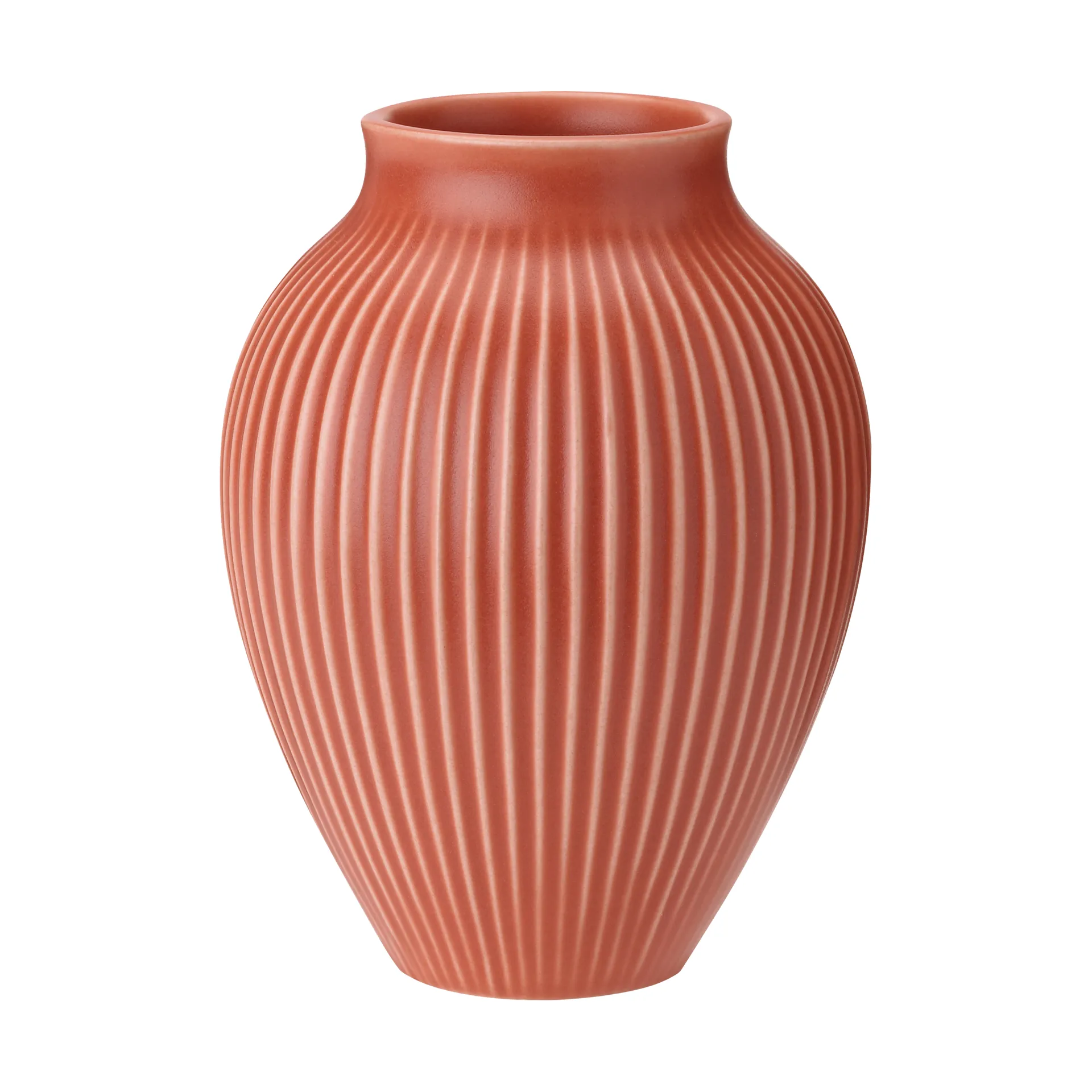 Knabstrup riflet vase 20 cm, Coral Knabstrup Keramik