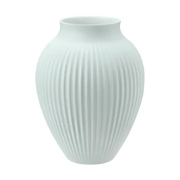 Knabstrup riflet vase 20 cm - Ice blue - Knabstrup Keramik