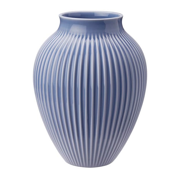 Knabstrup riflet vase 20 cm - Lavendelblå - Knabstrup Keramik