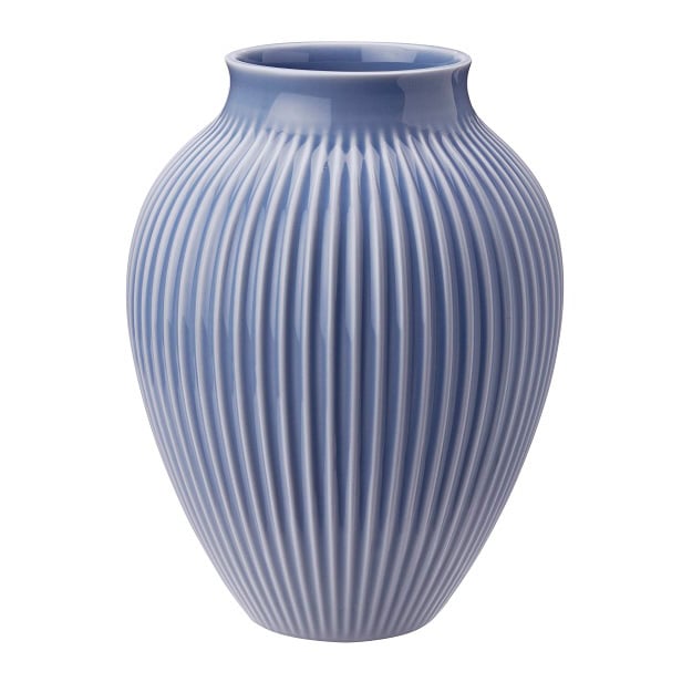 Bilde av Knabstrup Keramik Knabstrup riflet vase 20 cm Lavendelblå