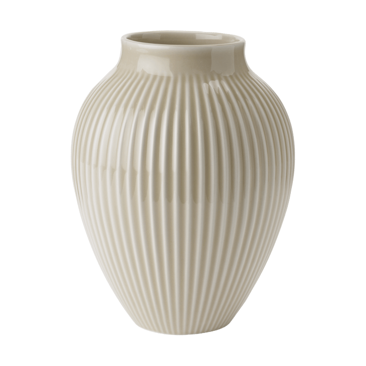 Knabstrup riflet vase 20 cm - Ripple sand - Knabstrup Keramik