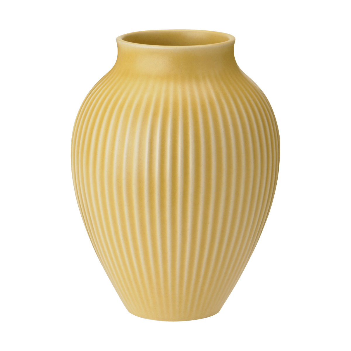 Bilde av Knabstrup Keramik Knabstrup riflet vase 20 cm Yellow