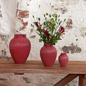 Knabstrup riflet vase 27 cm - Bordeaux - Knabstrup Keramik