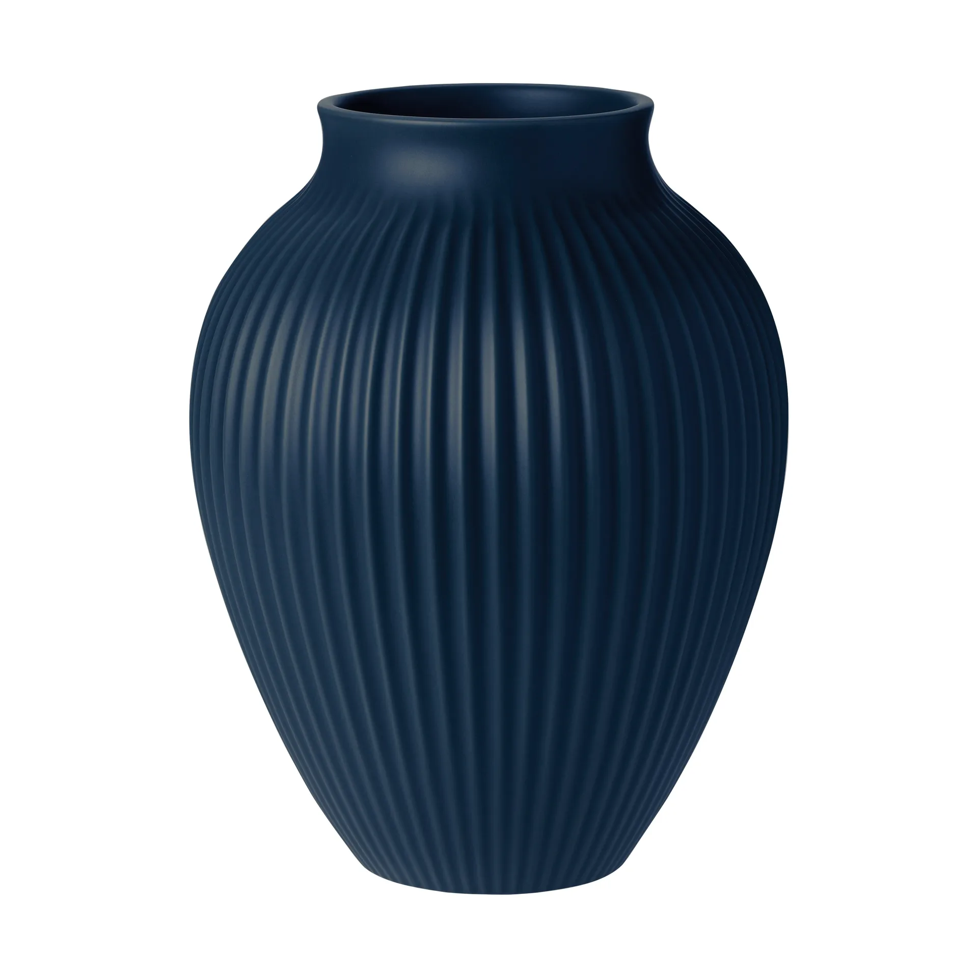 Knabstrup riflet vase 27 cm, Dark blue Knabstrup Keramik