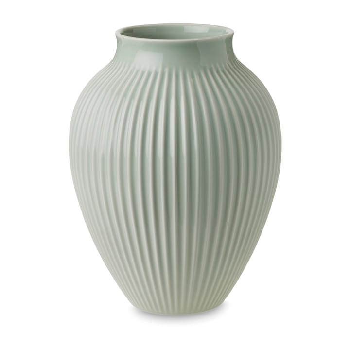 Knabstrup riflet vase 27 cm - Mintgrønn - Knabstrup Keramik