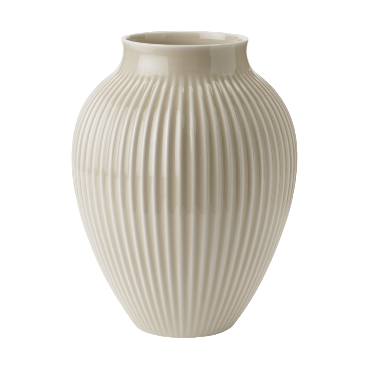 Knabstrup riflet vase 27 cm - Ripple sand - Knabstrup Keramik