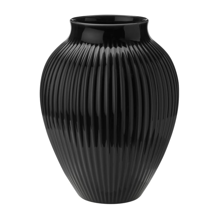 Knabstrup riflet vase 27 cm - Svart - Knabstrup Keramik
