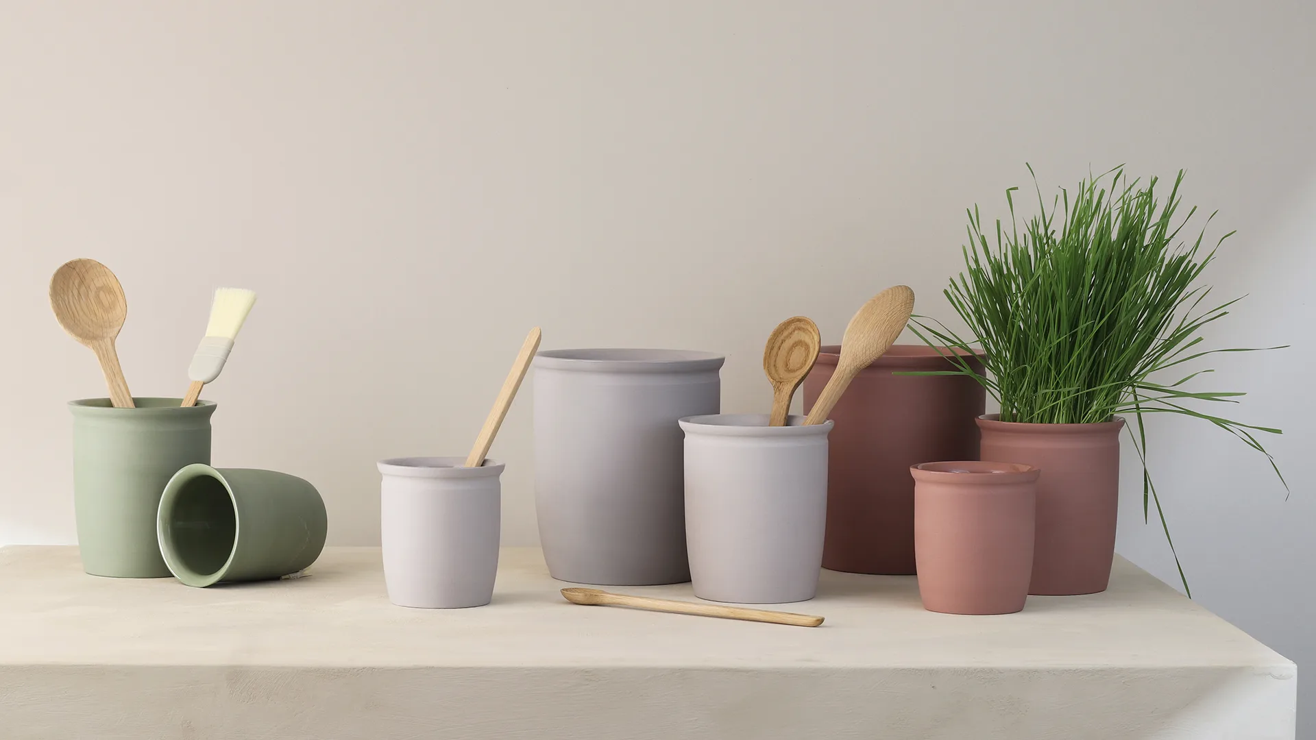 Knabstrup syltekrukke, Olive, 2 L Knabstrup Keramik