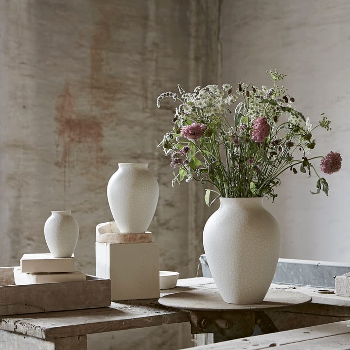Knabstrup vase 35 cm, Hvit Knabstrup Keramik