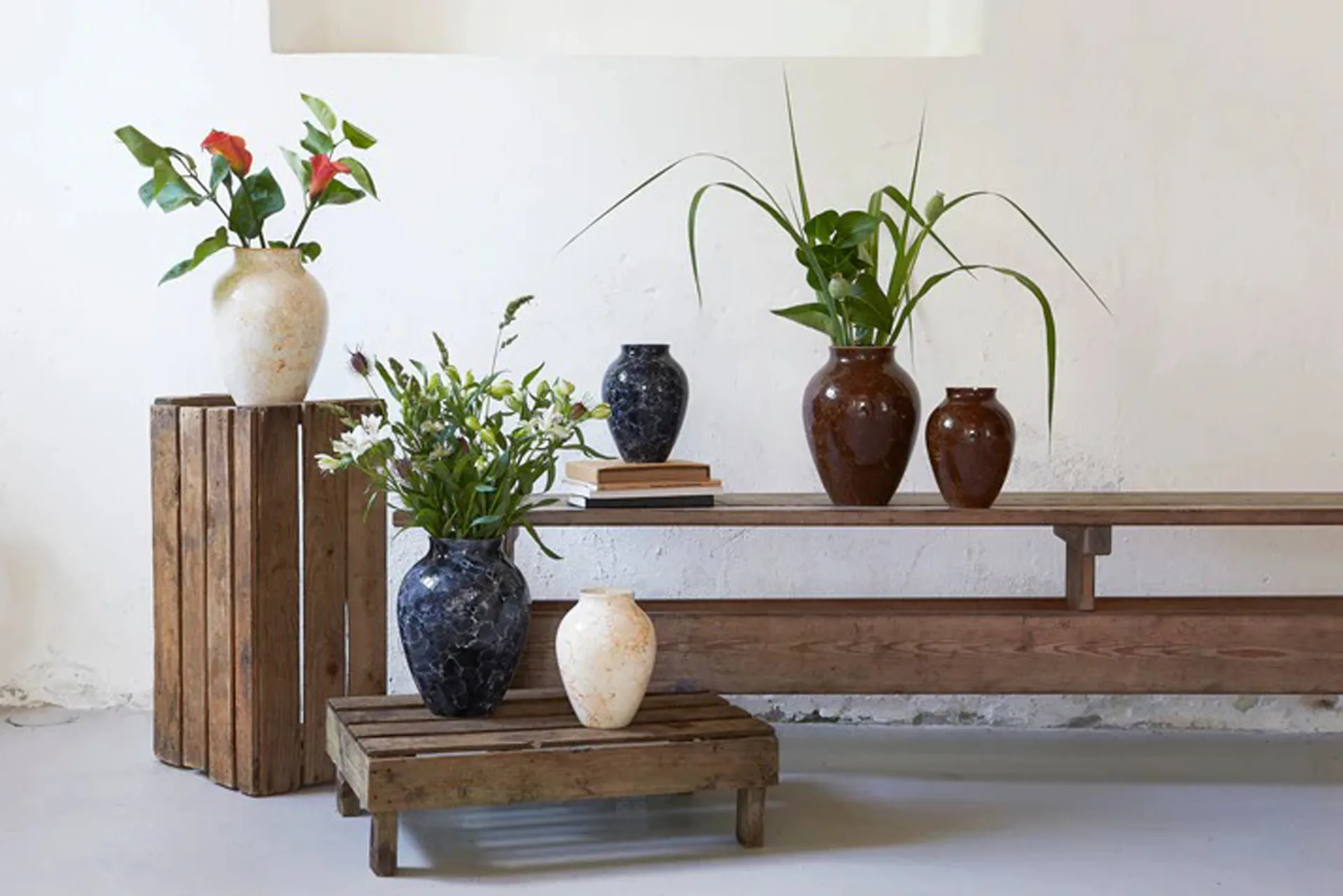 Knabstrup vase Natura 20 cm, Grafitt Knabstrup Keramik