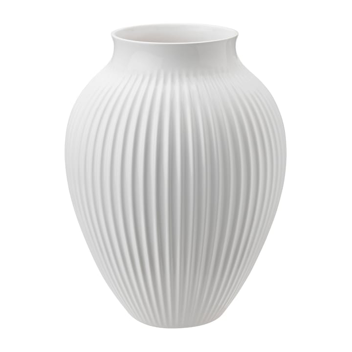 Knabstrup vase riflet 35 cm - Hvit - Knabstrup Keramik