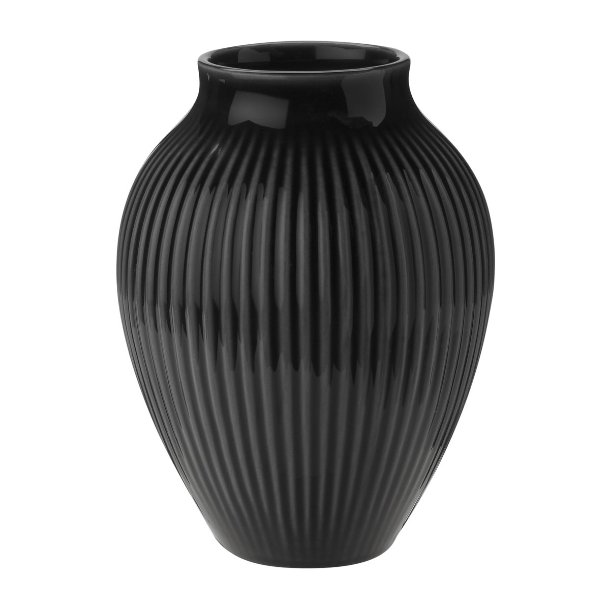 Bilde av Knabstrup Keramik Knabstrup vase riller 125 cm Svart